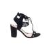 Sam Edelman Heels: Black Print Shoes - Women's Size 8 1/2 - Open Toe