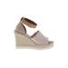 TOMS Wedges: Tan Print Shoes - Women's Size 10 - Open Toe