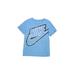 Nike Short Sleeve T-Shirt: Blue Color Block Tops - Kids Boy's Size 7