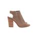 Vince Camuto Heels: Tan Print Shoes - Women's Size 9 - Peep Toe