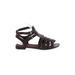 Nine West Sandals: Gladiator Chunky Heel Boho Chic Brown Solid Shoes - Women's Size 8 - Open Toe