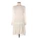 H&M Casual Dress - DropWaist High Neck Long sleeves: Ivory Print Dresses - Women's Size 6