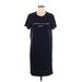 Tommy Hilfiger Casual Dress - Shift: Blue Graphic Dresses - Women's Size Medium