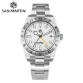 San Martin-Montre Mécanique Gstuff NH34 en Acier Inoxydable pour Homme Montre de dehors Saphir