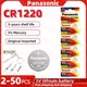 Panasonic-Pile bouton au lithium 3V CR1220 ECR1220 DLCR1220 24.com pile bouton pour montre