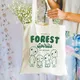 Kodama Forest Pattern Spirit Tote Bag Kawaii Birthday Gift Bag Vintage Anime Canvas Initiated Bag