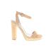 Steve Madden Heels: Tan Print Shoes - Women's Size 8 - Open Toe