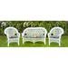 Red Barrel Studio® 3-Piece Tufted Outdoor Wicker Cushion Set for 1 Bench & 2 Chair Seats Polyester in Orange/Pink/Blue | Wayfair