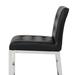 Ivy Bronx Goizargi 25.41 Counter Stool Upholstered/Leather/Metal/Faux leather in Black | 35.82 H x 16.91 W x 17.73 D in | Wayfair