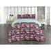 Red Barrel Studio® Melinoe Microfiber Duvet Cover Set Microfiber in Indigo/Red | King Duvet Cover + 2 Standard Shams | Wayfair