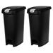 Hefty Plastic Step On Trash Can ( 12 Gallons ) Plastic in Black | 24.3 H x 18.1 W x 12.2 D in | Wayfair HFTCOM-2258075450-2