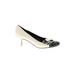 ISAAC Heels: Ivory Print Shoes - Women's Size 6 1/2 - Round Toe