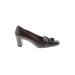 Etienne Aigner Heels: Slip On Chunky Heel Classic Burgundy Solid Shoes - Women's Size 6 1/2 - Round Toe