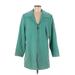 Tanner Fleece Jacket: Mid-Length Teal Print Jackets & Outerwear - Women's Size Medium