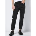 Straight-Jeans NOISY MAY "NMMONI HW STRAIGHT ANK BLACK JEANS NOOS" Gr. 30, Länge 32, schwarz (black denim) Damen Jeans Gerade