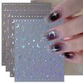 JMEOWIO 8 Sheets Aurora Holographic Moon Star Nail Art Stickers Decals Self-Adhesive Pegatinas U?as Colorful Nail Supplies Nail Art Design Decoration Accessories