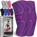 BLITZU 2 Pack Knee Brace Compression Knee Sleeves for Men Women Running Working out Weight Lifting Sports. Knee Braces Support for Knee Pain Meniscus Tear ACL Arthritis Pain Relief. Purple XL