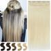 Benehair Clip in Human Hair Extensions One Piece Remy Hair 3/4 Full Head Hair Pieces Hair Accessories for Women Straight 8 -24 Blonde