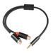 Walmeck Audio Cable 1/8 Inch RCA Inch RCA Stereo Mobile PC TV DVD MP3 Player Dual RCA Female Adapter Audio Cables Cable 1/8 Inch Player Y Adapter Male Dual RCA Female Cable 1/8 Plated 1Ft Mobile