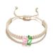 Fashion Resin Tulip Flower Handmade Braided Bead Bracelet Gift Adjustable T3I4