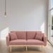 Velvet Sofa Accent Sofa Loveseat Living Room Furniture Loveseat Sofa with Metal Feet Sofas&Couches, Brush Pink Teddy