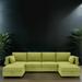 Modular Sectional Sofa U Shaped Modular Couch with Reversible Chaise Modular Sofa Sectional Couch with Storage Seats, Olive