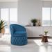 360 Degree Swivel Cuddle Barrel Accent Sofa Chairs, Round Armchairs with Wide Upholstered, Fluffy Velvet Fabric Chair, Blue