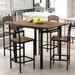 Farmhouse 5-piece Counter Height Drop Leaf Dining Table Set with Dining Chairs for 4