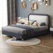 Modern Faux Leather Upholstered Platform Bed - Soft Headboard, Solid Wooden Slats Support, No Box Spring Needed, Twin Size