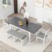 Modern 6-Piece Extendable Dining Table Set, 4 Dining Chairs and Bench