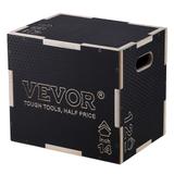 VEVOR 3 in 1 Plyometric Jump Box,Anti-Slip Fitness Exercise Step Up Box for Home Gym Training,Black