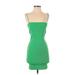 Zara Casual Dress - Bodycon Square Sleeveless: Green Solid Dresses - Women's Size Small