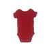 Carter's Short Sleeve Onesie: Burgundy Solid Bottoms - Size 6 Month