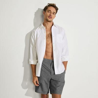 Shoreline Swim Shorts - Unlined, Men, size: 40-42, regular, Grey, Spandex/Polyester, by Lands' End