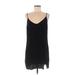 MNG Casual Dress - Shift V-Neck Sleeveless: Black Solid Dresses - Women's Size 8
