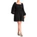 Plus Size Women's Mini Fit And Flare Dress by ELOQUII in Black Onyx (Size 20)