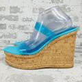 Nine West Shoes | New Nine West Rapps 3 Blue Summer Casual High Wedge Platform Sandals H471 | Color: Blue | Size: 12