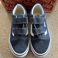 Vans Shoes | Boys Old Skool Size 12.5 Velcro Vans | Color: Blue/White | Size: 12.5b