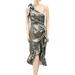 Anthropologie Dresses | Anthropologie Shimmer One Shoulder Midi Dress Sparkle Runway Tiered Xs | Color: Gray | Size: Xs