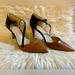 Coach Shoes | Coach Brown And Black Ankle Strap Heels Size 8 | Color: Black/Brown | Size: 8