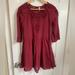 Free People Dresses | Free People Scoop Neck Cut Out Red Bohemian Crochet Dress Size Small | Color: Red | Size: S