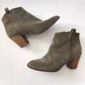 Madewell Shoes | Madewell Green Taupe Suede Leather Ankle Boot Size 6.5 | Color: Green/Tan | Size: 6.5