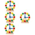 TOYANDONA 4 Pcs Wooden Digital Clock How to Tell Time Clock Demonstration Clock for Kids Student Clock Learning Wooden Clock Toy Kids Clock Wooden Clock for Kids Big Clock Number Toddler