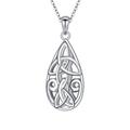 HOOHWE Celtic Knot Teardrop Necklace 925 Sterling Silver Good Luck Irish Vintage Celtics Knot Pendant Necklace Gifts for Women Girls Mother Daughter Girlfriend Wife Sisters