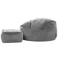 icon Aurora Velvet Bean Bag Chair and Pouffe, Charcoal Grey, Large Lounge Chair Bean Bags for Adult with Filling Included, Velvet Adults Beanbag, Boho Room Decor Living Room Furniture Bean Bag Chairs