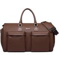 Leather Garment Bag for Travel, Modoker Carry On Suit Carrier Travel Bag with Shoulder Strap/Multiple Pockets,The Garment Duffel Bag for Traveling Men, B-Brown