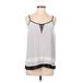 Daniel Rainn Sleeveless Silk Top Gray Color Block Plunge Tops - Women's Size Medium