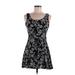 Forever 21 Casual Dress - A-Line Scoop Neck Sleeveless: Black Floral Dresses - Women's Size Medium