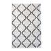 White Rectangle 6'6" x 9'6" Area Rug - Gertmenian Ultimate Shag Navy Ivory/Gray Casual Moroccan Ogee Tile Plush Shag Area Rug Polypropylene | Wayfair