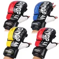 Gants de boxe professionnels demi-doigts gants d'entraînement d'arts martiaux mixtes sanda